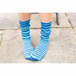 West Yorkshire Spinners Luxury Bluefaced Leicester Socks- Blue Lagoon Size 6-8