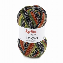 Katia Tokyo Superwash Sock Yarn Shade 82 - Green - Rust