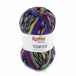 Katia Tokyo Superwash Sock Yarn Shade 85 - Red - Yellow - Green Blue